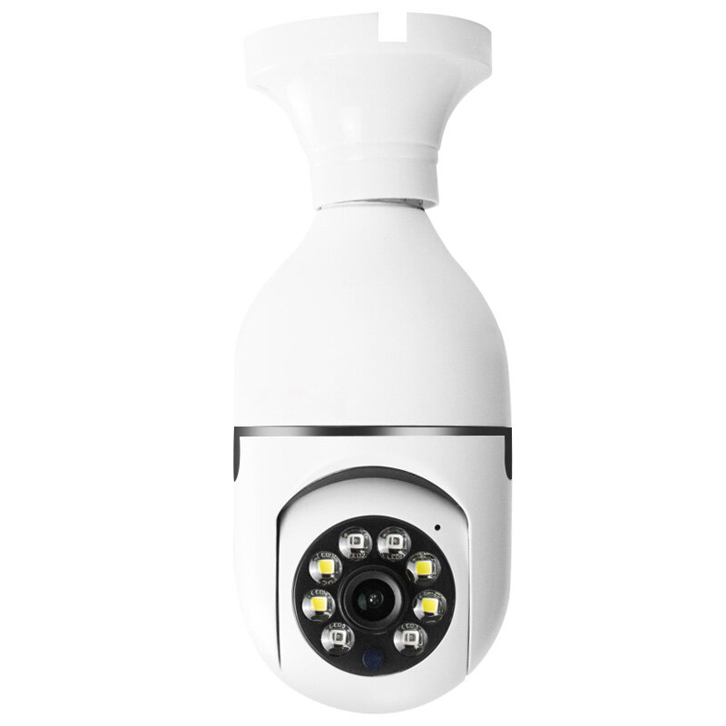 E27 Light Bulb Camera Full Color Night Vision Wireless Wifi Camera Smart Security Camera 1080P 360 Rotate Wifi IP PTZ For Outdoo