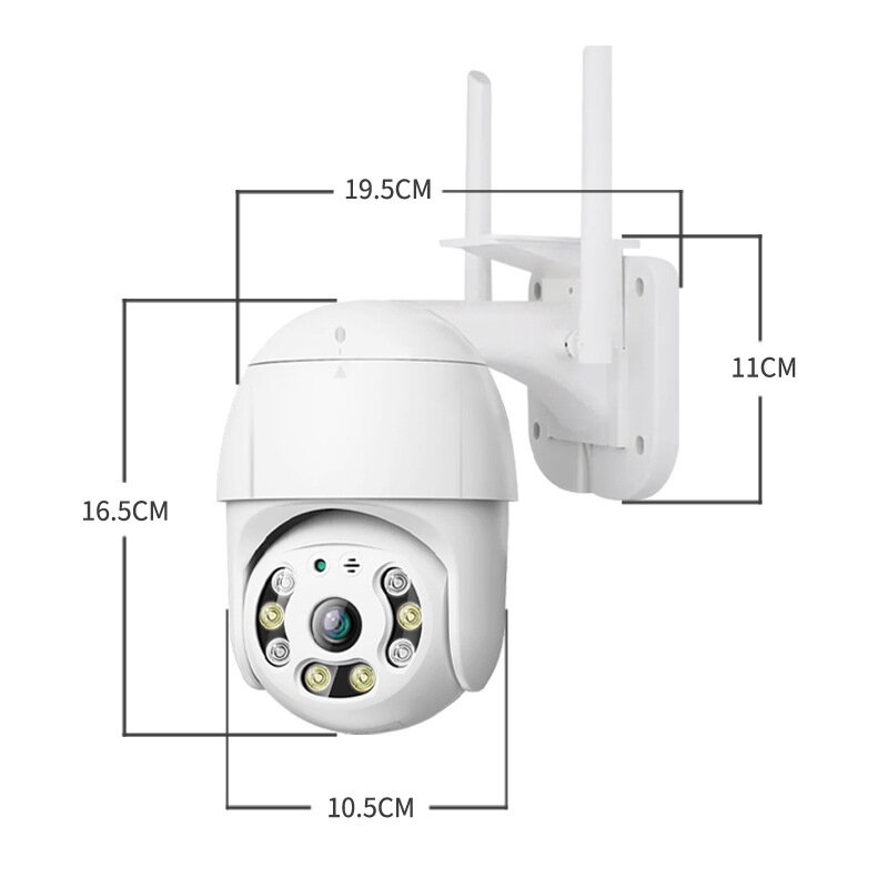 A12 1080P WiFi IP Camera Outdoor PTZ Cam Intelligent Night Vision Two-way Audio Alarm Push Hotspot Support TF Card Home Monitori