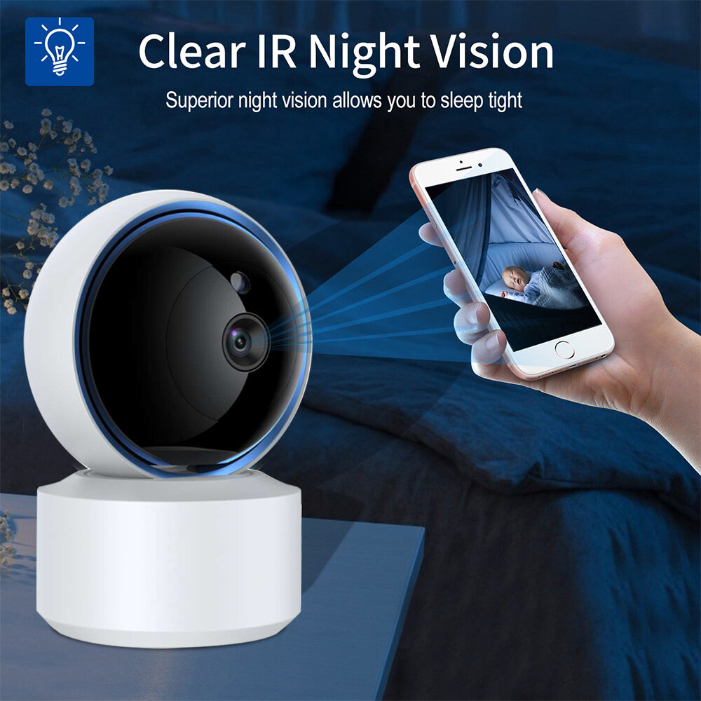 2MP Smart Tuya Security Camera Wireless PTZ IP Cam IR Night Vision Motion Detection Two-way Intercom Phone Remote Monitoring Ala