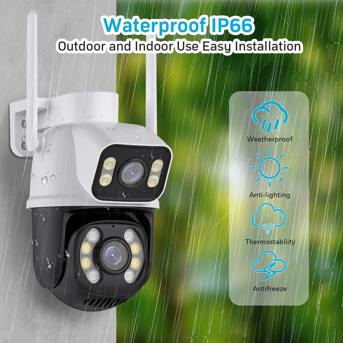 3MP+3MP WiFi IP Camera 4K 6MP Wireless Security Surveillance Cameras NETIP Onvif Human Detection Home Outdoor CCTV IP Camera Dua