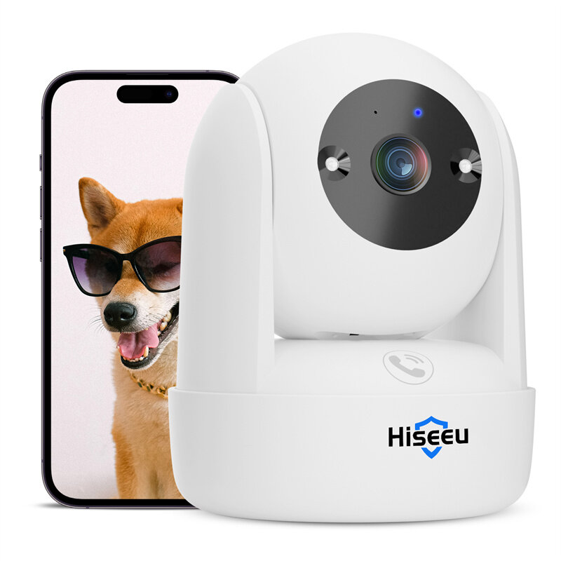 Hiseeu CB2 Indoor 3MP Wireless PTZ Camera Intelligent Night Vision Motion Tracking Two-way Audio One-click SOS Call for Home&Eld