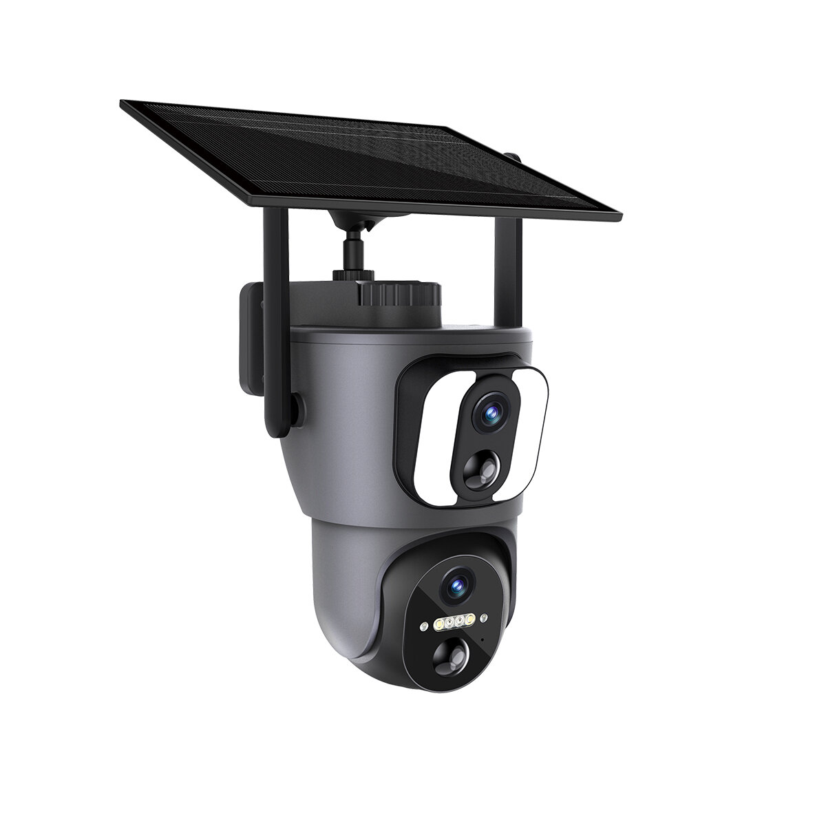 ESCAM QF390 2*2MP WiFi Solar Camera Dual Lens PIR Motion Detection Two-way Audio IP66 Outdoors Surveillance IP Camera