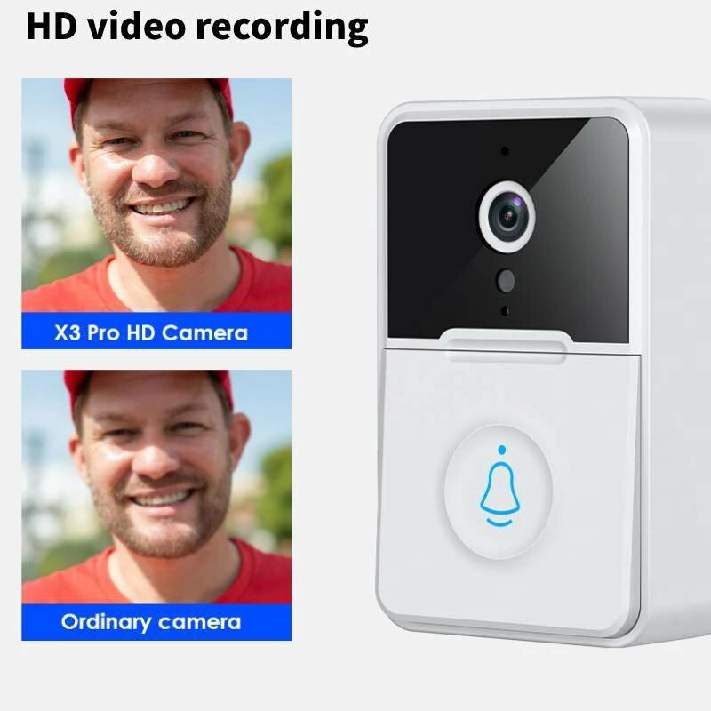 X3pro Smart WiFi Video Doorbell Night Vision Two-way Audio APP Control Remote Phone Push Notifications Home Security Monitor Doo