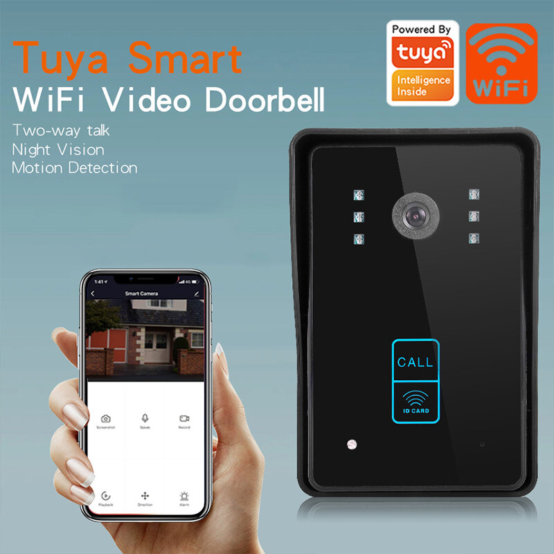 European Standard Tuya Smart WiFi Video Doorbell APP Wireless Remote Phone Call 1080P Camera Motion Detection Night Vision with