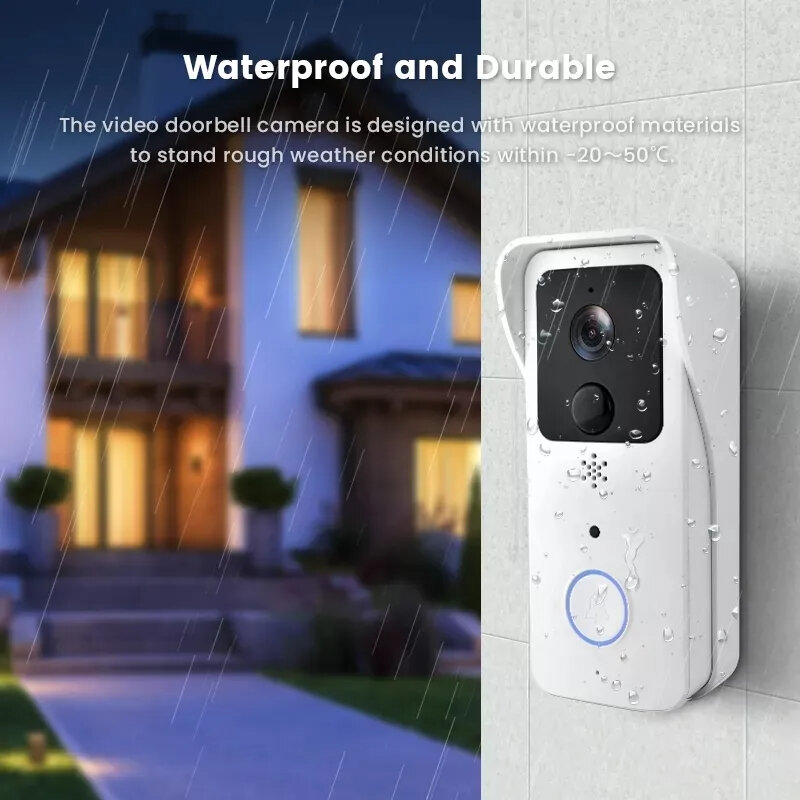 Guudgo 5G 2.4G WiFi Video Doorbell 1080P Tuya Outdoors Wireless Intercom Human Detection Waterproof Wireless Visual Door Bell Ca