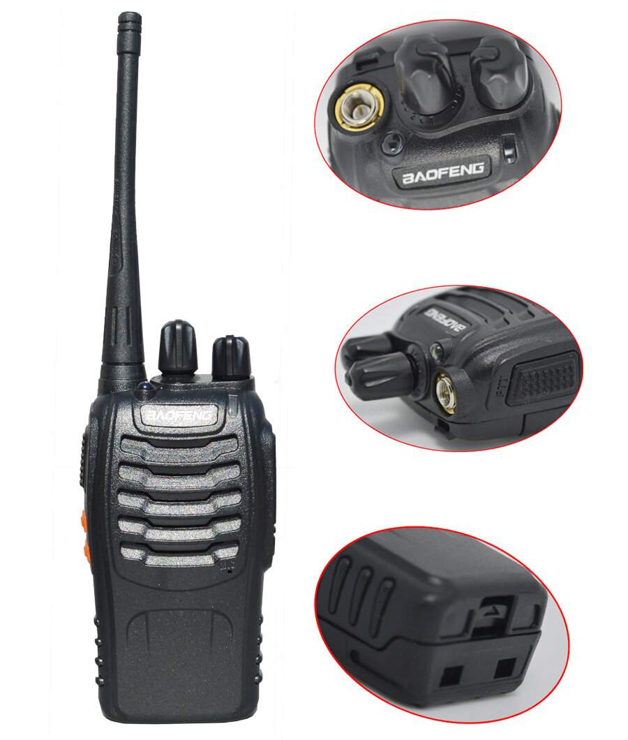 2Pcs/set Baofeng BF-888S Walkie Talkie Portable Radio Station BF888s 5W 16CH UHF 400-470MHz BF 888S walkie-talkie two-way Radio