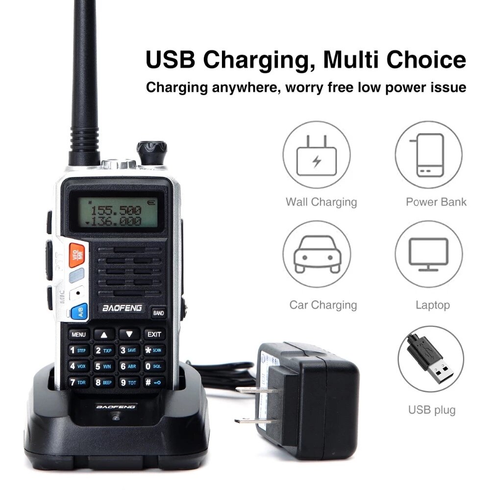 BaoFeng UV-S9 Plus Walkie Talkie Tri-Band 10W Powerful 10W CB Radio Transceiver VHF UHF 10W 10km Long Range up of uv-5r Portable