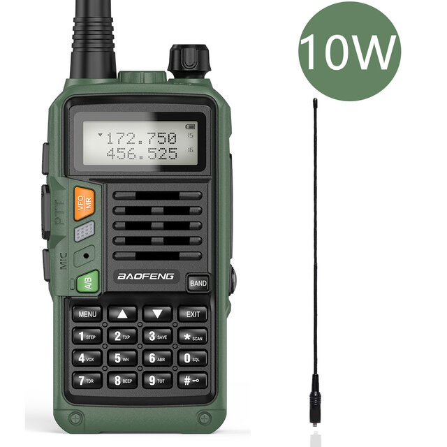 BAOFENG UV-S9 Plus Walkie Talkie Green Yellow Tri-Band 10W With USB Charger Powerful CB Radio Transceiver VHF UHF