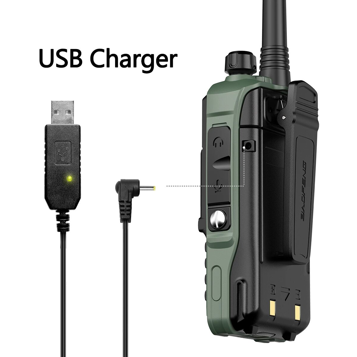 BAOFENG UV-S9 Plus Walkie Talkie Green Yellow Tri-Band 10W With USB Charger Powerful CB Radio Transceiver VHF UHF