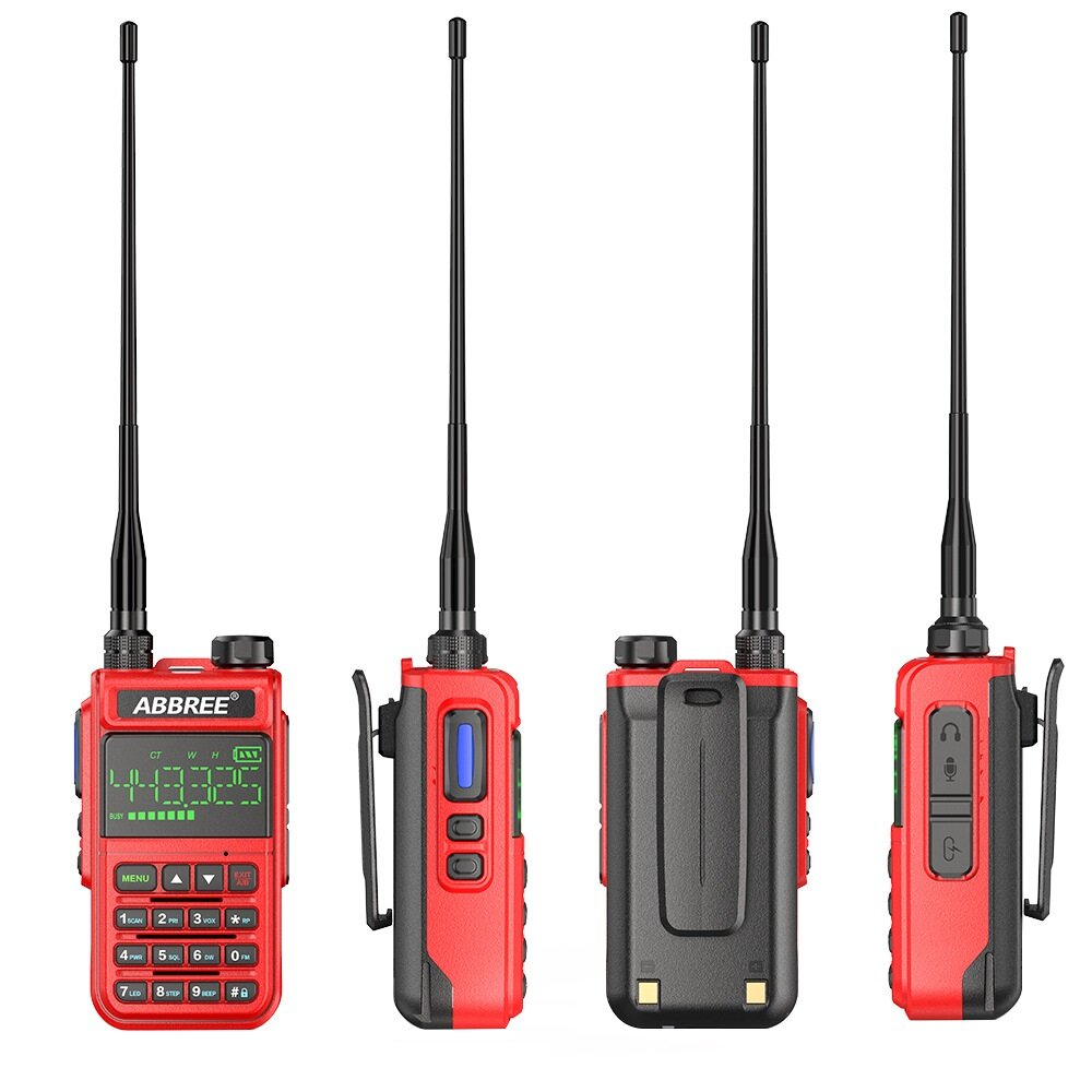 ABBREE AR-518 Full Bands Walkie Talkie 128 Channels LCD Color Screen Two Way Radio Air Band DTMF SOS Emergency Function