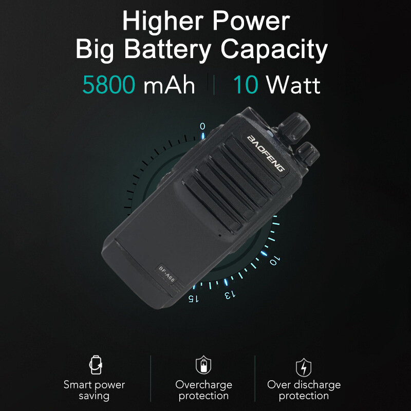 Baofeng BF-A68 10W High-power Walkie Talkie EU Plug 5800mAh Dustproof Anti-fall Portable Handheld Two Way Radio