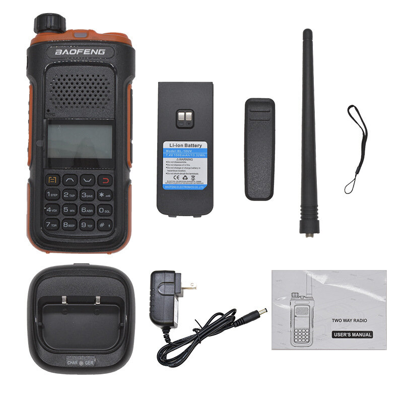 Baofeng BF-UV10 5W High-power Walkie Talkie EU Plug Dual Band 128 Channels 1500mAh Portable Two-way Radio Handheld Transceiver w