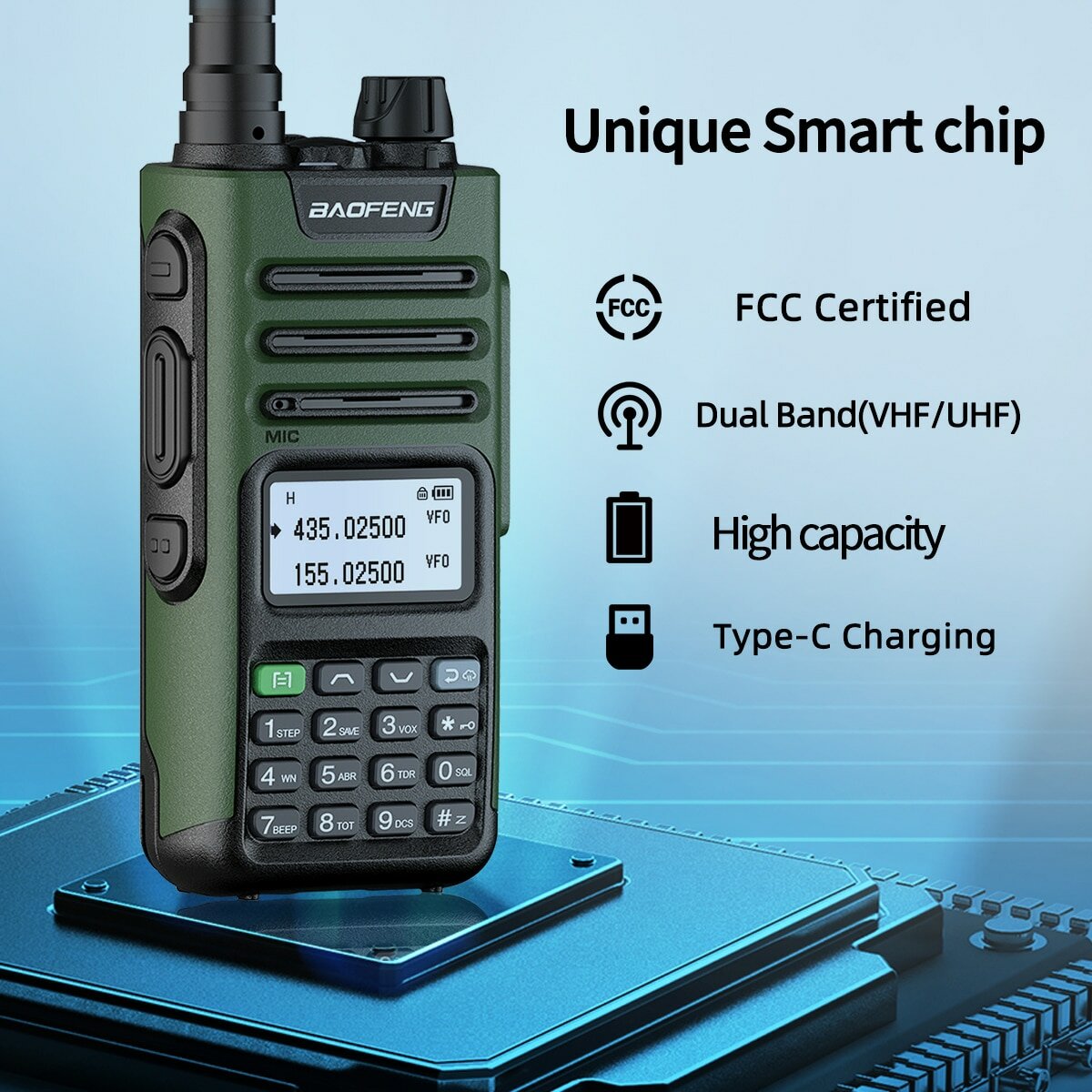 BaoFeng UV-13 PRO V2 Powerful Dual Band Walkie Talkie Type-C Charger 16KM Long Range UV13 Pro Transceiver Ham Two Way Radio