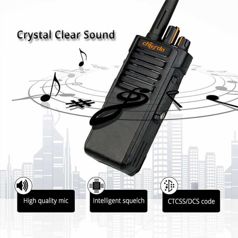 Chierda CD-A8 10W Long Range Walkie Talkie EU Plug IP67 Waterproof 2900mAh Battery Noise Reduction Handheld Two Way Radio Transc