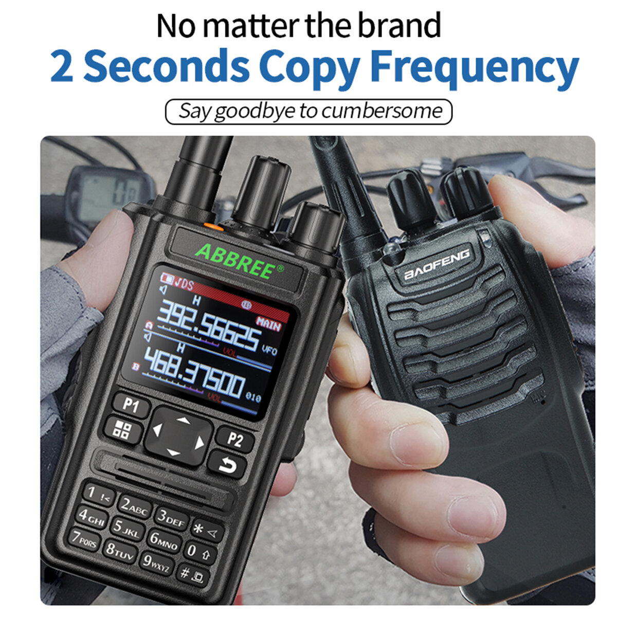 ABBREE AR-869 High Power Walkie Talkie Full Band GPS bluetooth Program Frequency Wireless Copy Frequency Type-C Jack Outdoors Ha