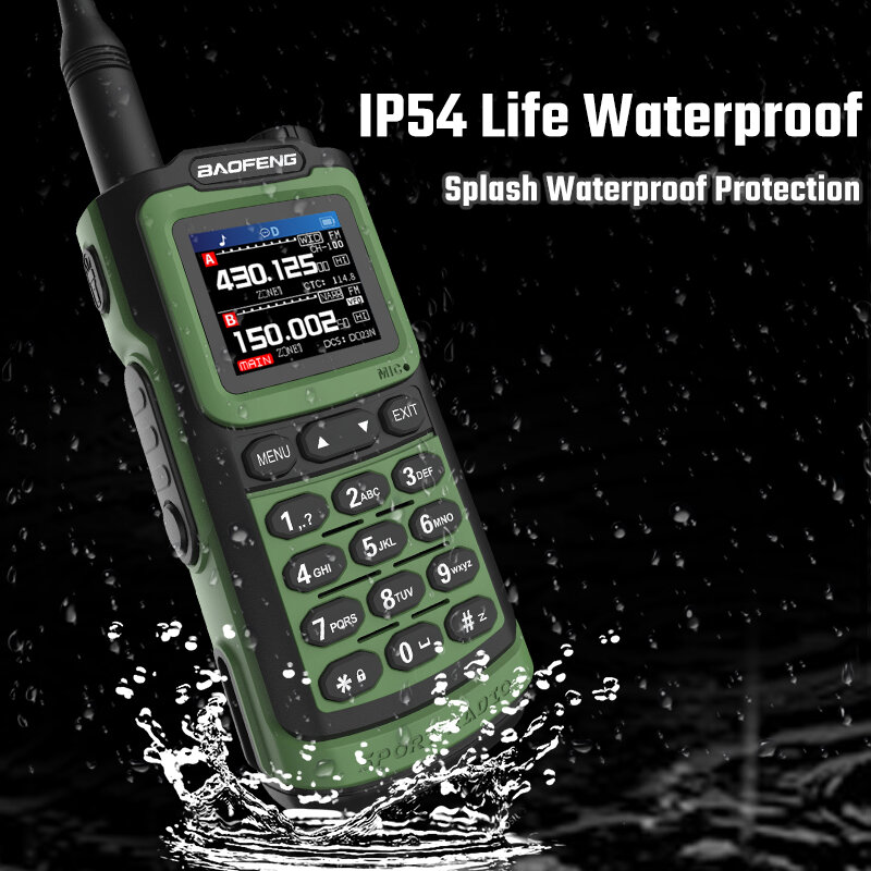 BAOFENG UV-20 Long Range UV Walkie Talkie with 1.77inch TFT HD LCD Display 1000 Channels Type-C IP54 Waterproof High Power Handh