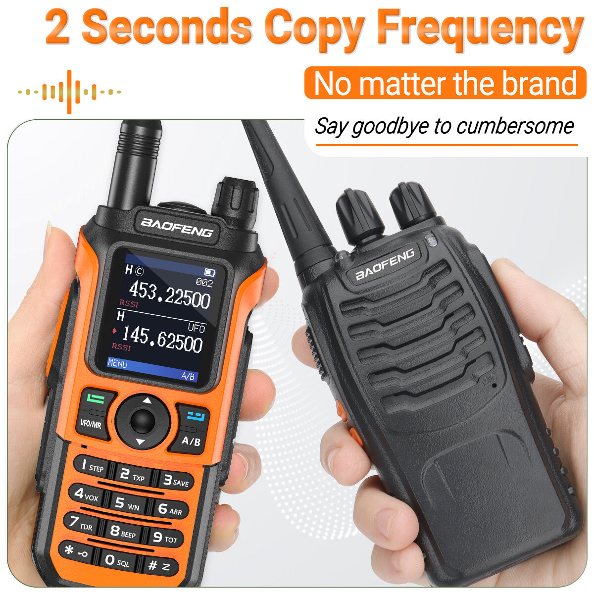 Baofeng UV-21 PRO L V2 Walkie Talkie Tri-band Long Range Portable Ham Radios Type-C Rechargeable Amateur Two-Way Radio for Hunti