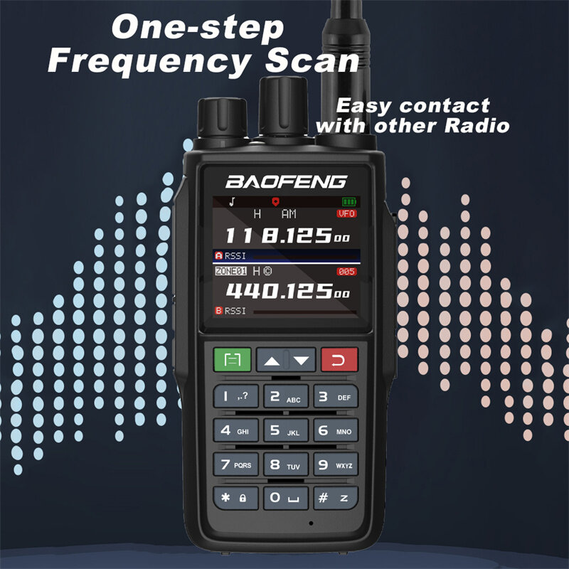 Baofeng UV-22L 5W Dual Band Walkie Talkie 1.77inch Screen 999 Channels 2800mAh NOAA Type-C Rechargeable Portable Amateur Radio H