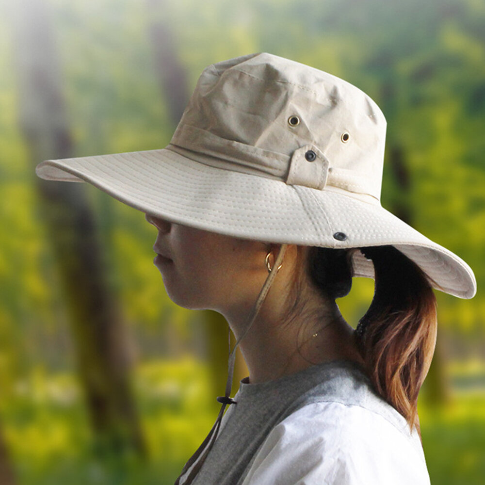 Sunscreen Wide Brim Bucket Hat Outdoor in Summer Floppy Waterproof Hat for Hiking Fishing Packable Wide Brim Sun Protection Hat