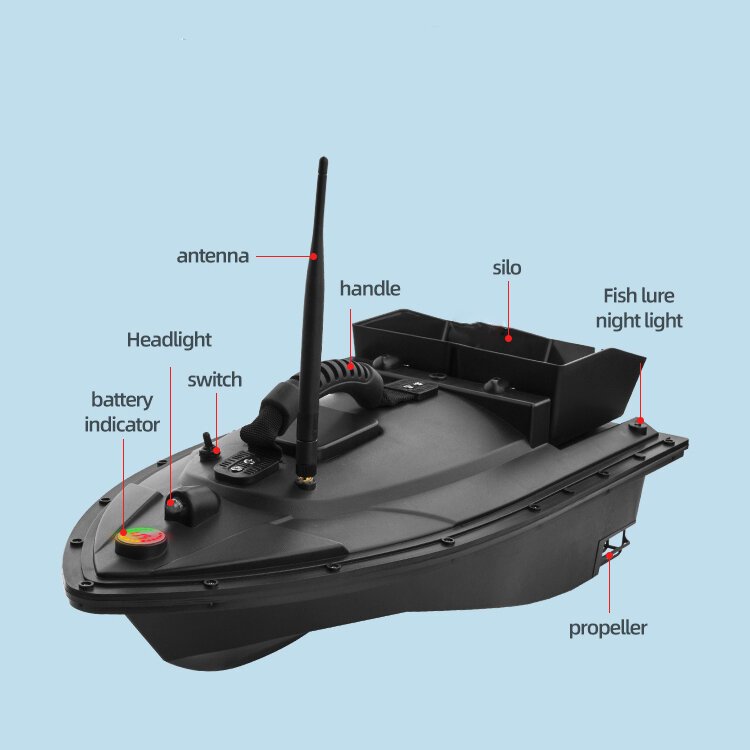 10H 600M Remote Control Fishing Bait Boat with 4 Night Lights Dual Warehouse Bait Fixed Speed Cruise Smart RC Nesting Large Boat