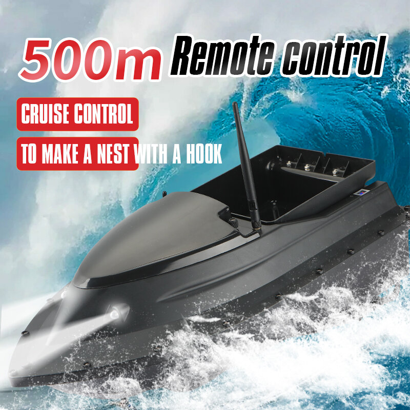 500m Signal Reception High-Speed Electric Remote Control Bait Boat 18000mAh Battery Dual Powerful Motors Level 5 Windproof Night