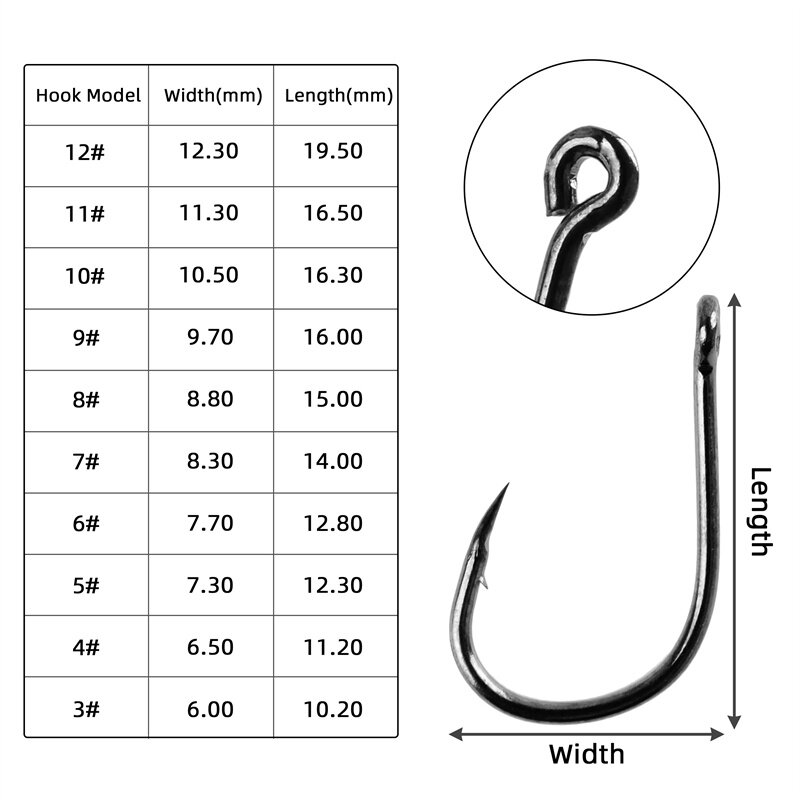 600pcs Fishing Hooks Set 10 Types High Carbon Steel Large Load-bearing Capacity Sharp Durable Barbed Fishhook Rock Fishing Equip