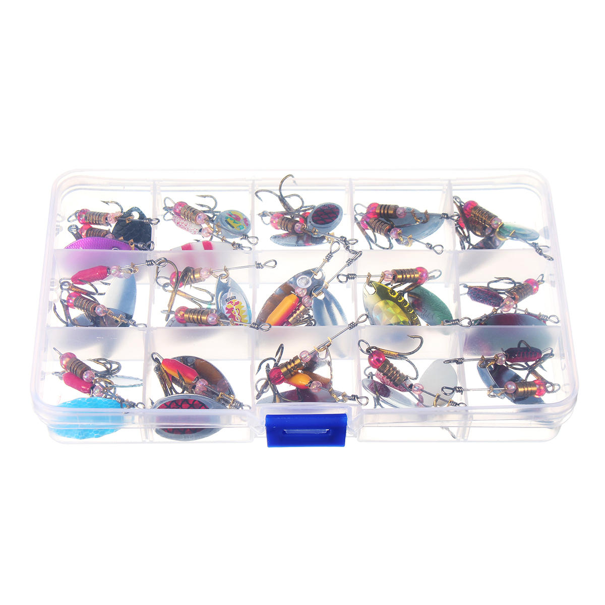 ZANLURE 30pcs/lot Colorful Tront Spoon Metal Fishing Lure Spinner Bait Bass Tackle With Box