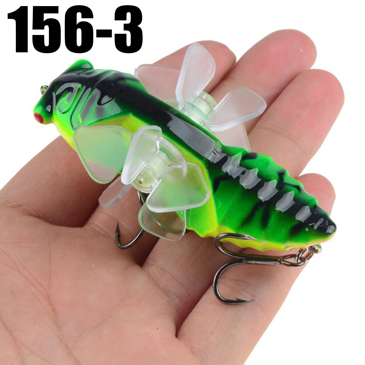 ZANLURE 1PSC 7.5cm Artificial Bait Fishing Lure Insect Rotating Wings Swimbait Fishing Hook