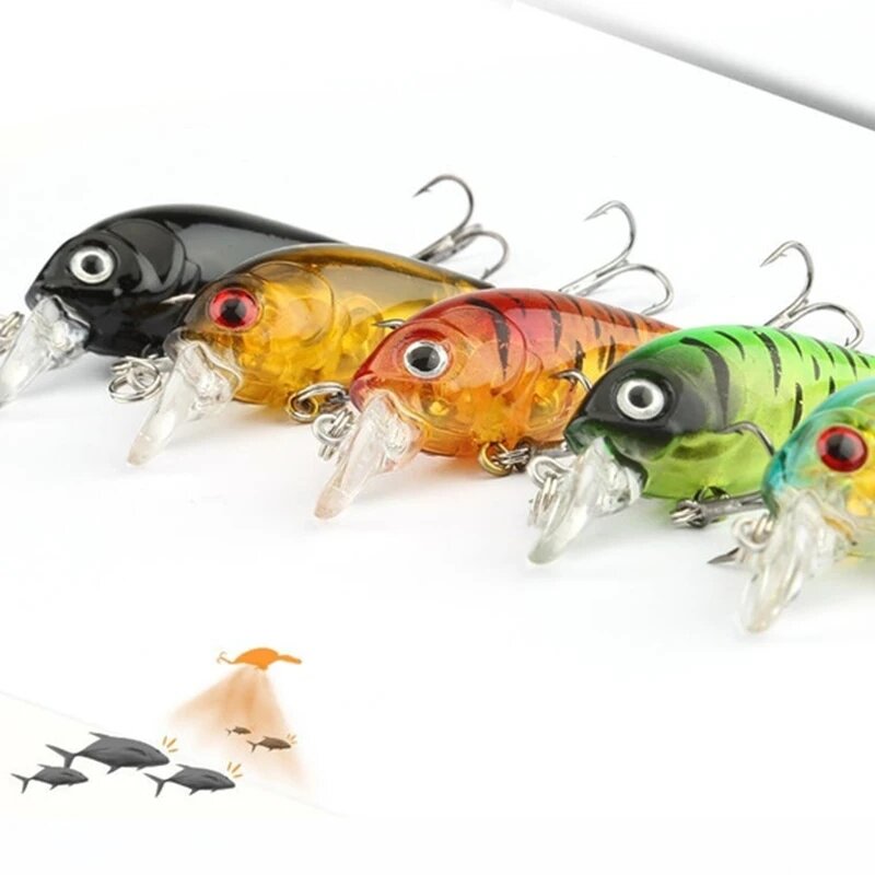 8Pcs Rush Sale Fishing Tackle Retail High-Quality Fishing Lure 4.5mm 4g Crankbait Plastic Doubel Hooks For Pike and Bass Fishing