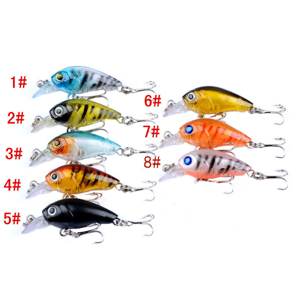 8Pcs Rush Sale Fishing Tackle Retail High-Quality Fishing Lure 4.5mm 4g Crankbait Plastic Doubel Hooks For Pike and Bass Fishing