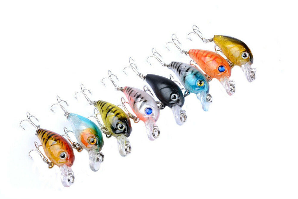 8Pcs Rush Sale Fishing Tackle Retail High-Quality Fishing Lure 4.5mm 4g Crankbait Plastic Doubel Hooks For Pike and Bass Fishing