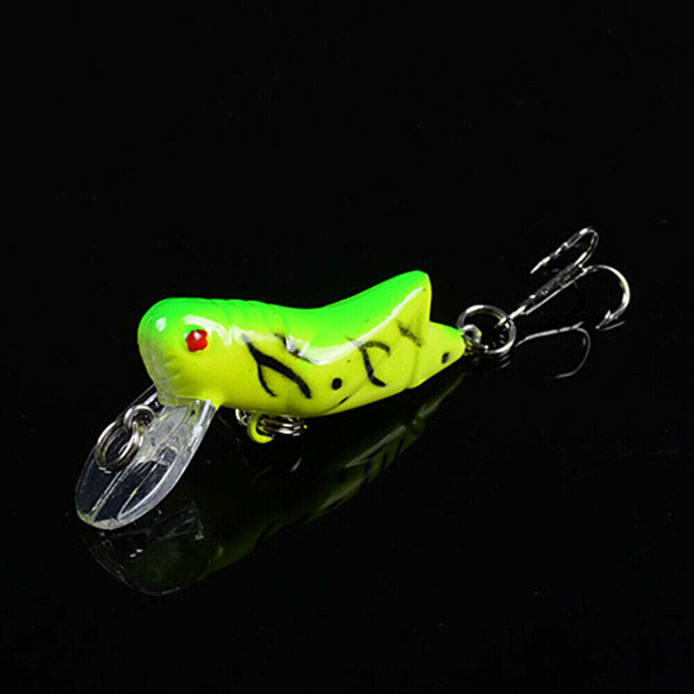 5pcs Topwater Minnow Fishing Lures Simulated Grasshopper Fishing Lure With Hook Mini Cricket Locust Top Water ArtificialBait