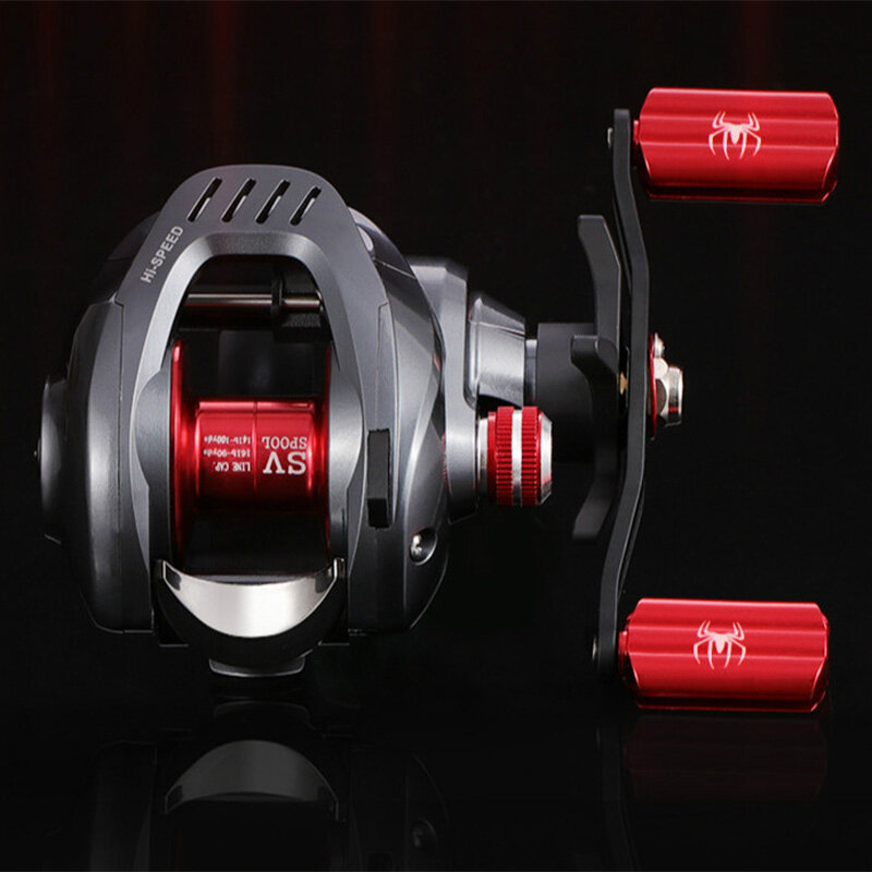 Baitcasting Reel 7.2:1 High Speed Gear Ratio 19BB Trolling Wheel Fresh/Saltwater 8kg Max Drag Double Line Spool Raft Coil