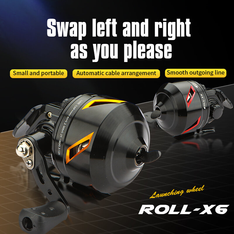 Roll X6 Full-Metal Shooting Fish Wheel 3.9:1 Gear Speed Ratio 8Kkg Braking Force Interchangeable Right Left Hand Pre-Spooled Ree