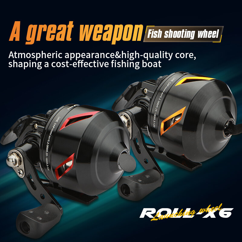 Roll X6 Full-Metal Shooting Fish Wheel 3.9:1 Gear Speed Ratio 8Kkg Braking Force Interchangeable Right Left Hand Pre-Spooled Ree