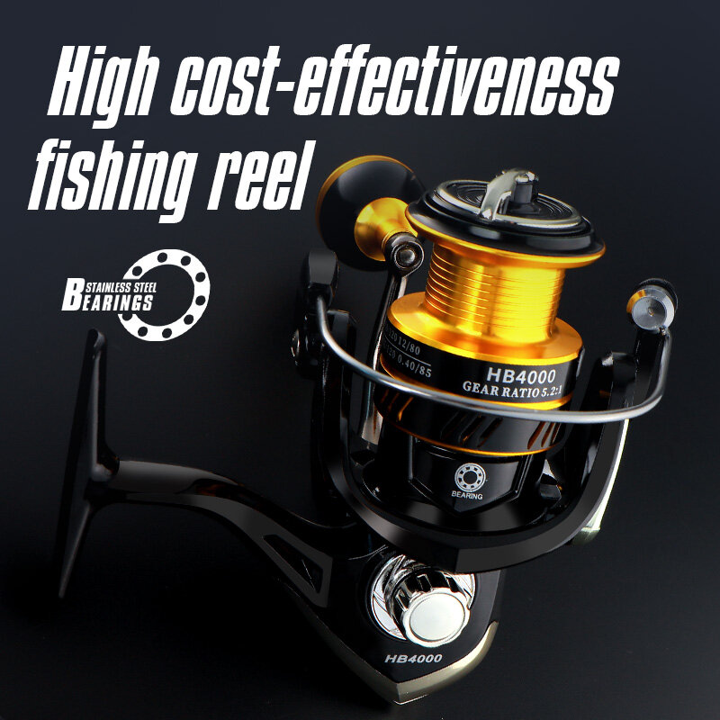 Spinning Metal Rod Fish Wheel 5.21 Gear Speed Ratio 12kg Braking Force Lightweight Sea Pole Lure Wheel for Outdoors Fishing Joy