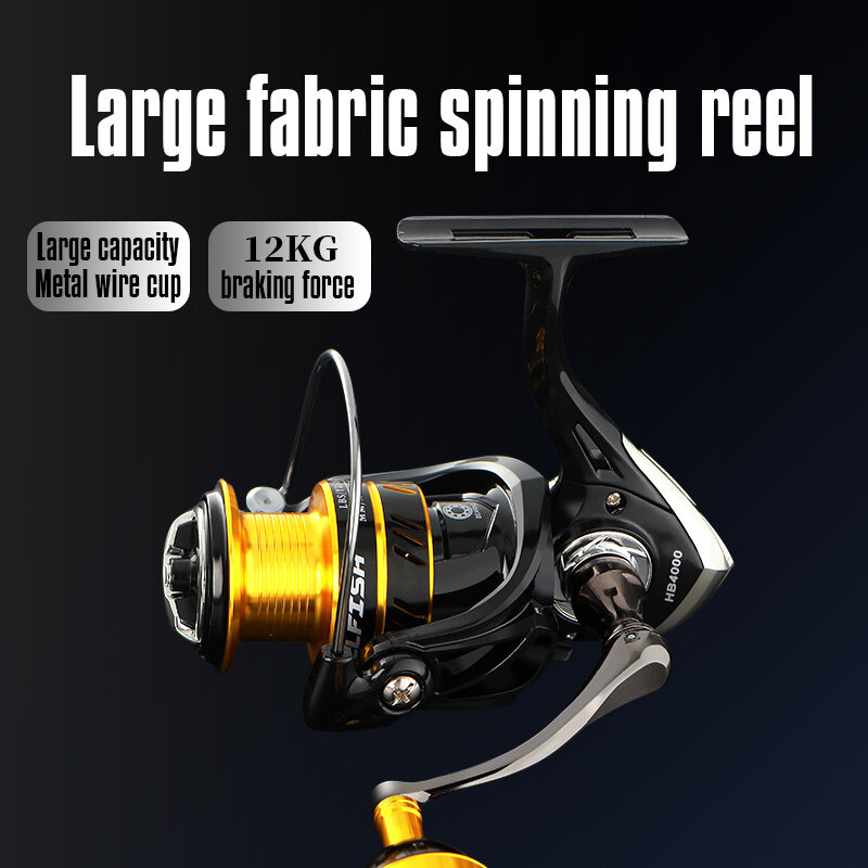 Spinning Metal Rod Fish Wheel 5.21 Gear Speed Ratio 12kg Braking Force Lightweight Sea Pole Lure Wheel for Outdoors Fishing Joy