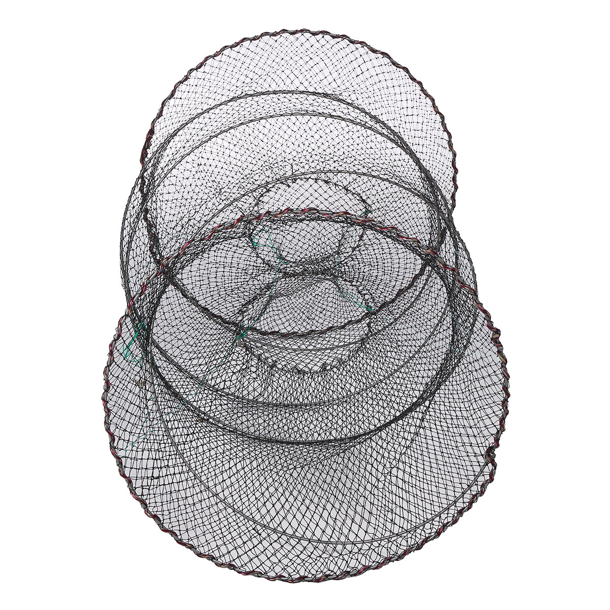 ZANLURE 25-50cm Diameter Folding Fishing Net Cage Crabs Fish Crawdad Shrimp Bait Trap Cast Dip Case Fishing Tools