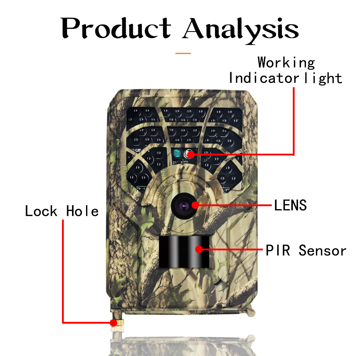 PR300A 720P Wildlife Trail Camera 46Pcs Infrared Beam 0.8s Hunting Camera Night Vision 12Degrees Photo Trap Wildlife Trail Therm