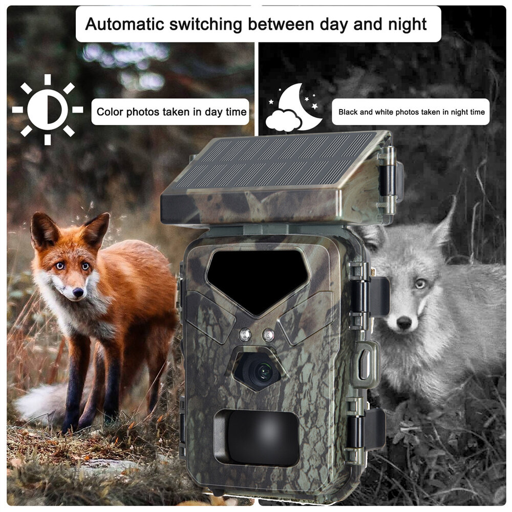 Mini700 Outdoor Solar Wild Camera 20MP 1080P HD Wild Animal Detect Trail Camera Monitoring Infrared Sensing Night Vision