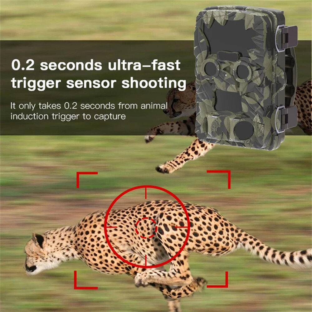 HC8201 32MP Wildlife Trail Hunting Camera 4K HD Video Recording IP65 Waterproof 20m Night Distance for Outdoors Photograph