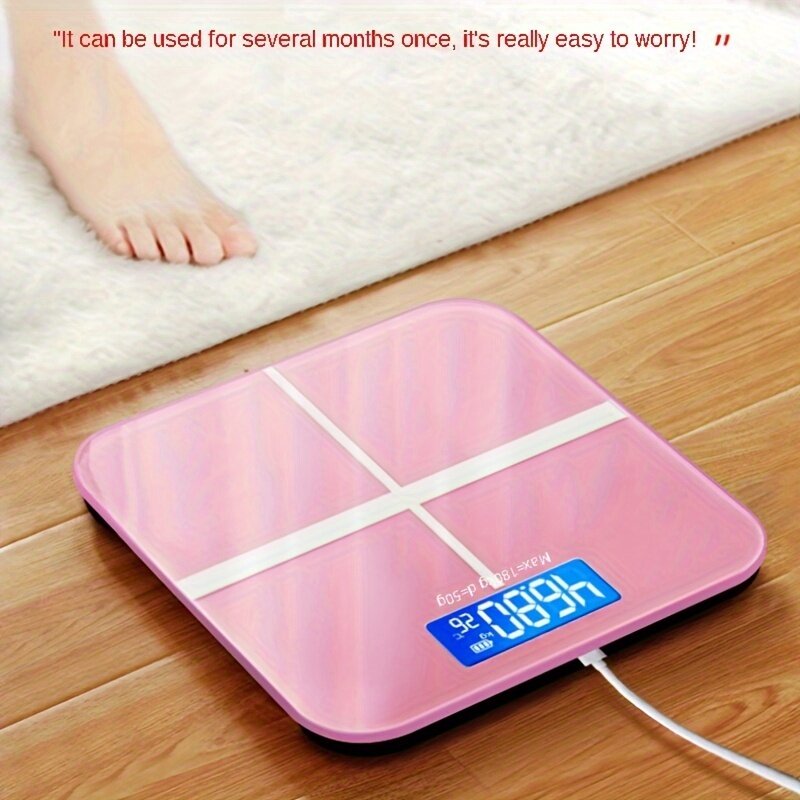 Intelligent Electronic Household Scale Accurate Data Monitoring LCD Display USB Rechargeable 180KG Max Load Accurate Measuring W