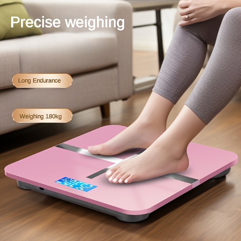 Intelligent Electronic Household Scale Accurate Data Monitoring LCD Display USB Rechargeable 180KG Max Load Accurate Measuring W