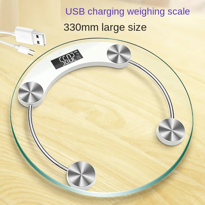 2 in 1 Household Smart Body Scale 180kg Max Weight Capacity 4 Sensors Accurately Measure LCD Display USB Rechargeable Fitness Sc