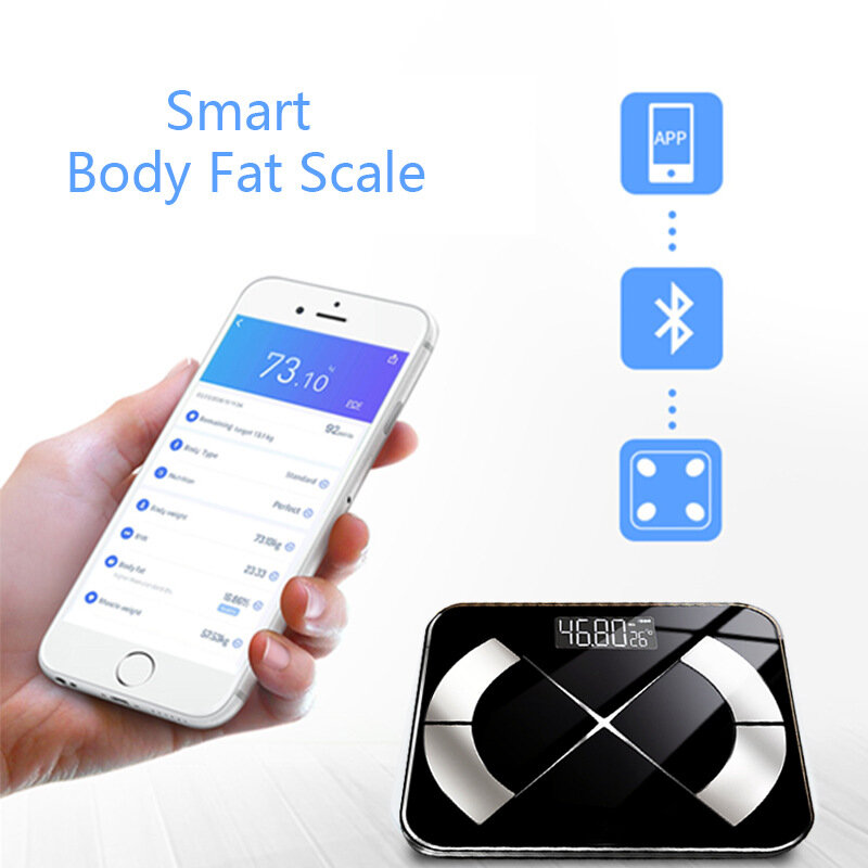 Smart Wireless Body Scale 25 Key Body Data Analyze 3 Units Switch App Composition Monitoring 19 Languages Support 180kg Accurate