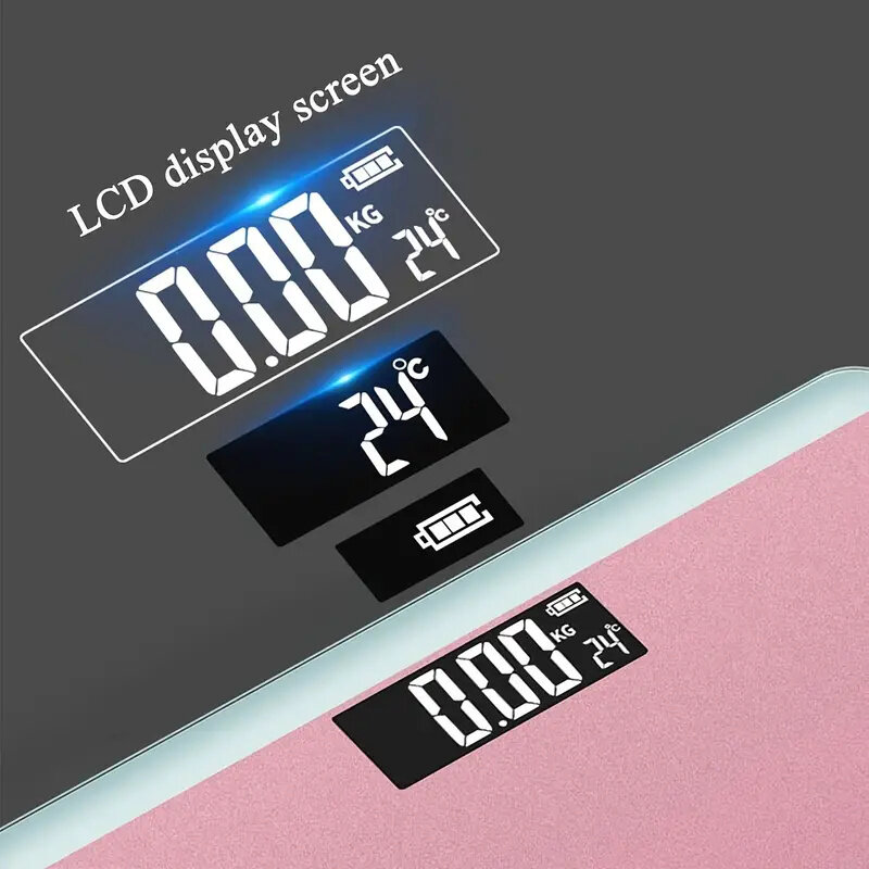 Smart Body Fat Scale Weight Data Monitoring LCD Display USB Rechargeable 180KG Max Load Accurate Measuring Weight Scale