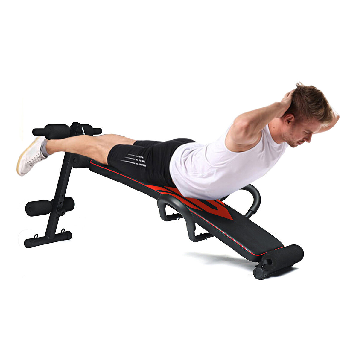 GEEMAX SB-02 Adjustable Sit Up Bench With Fitness Rope Spring Booster Push-up Armrests For Back Extension Home Fitness Sport Abd