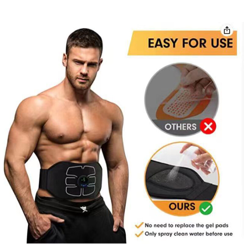 Electric ABS Abdominal Belt Smart Body Massager Portable Lightweight Lazy Muscle Training Fitness Equipment for Home Gym