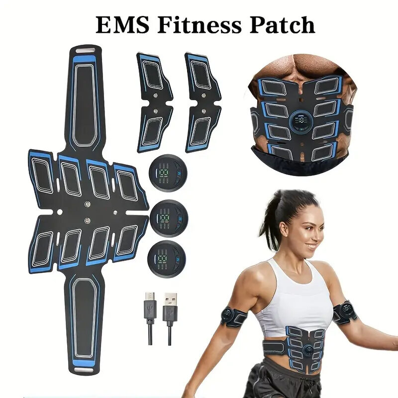 EMS Muscle Stimulator Abdominal Shaping Belt Muscle Exercise Instrument Abdominal Muscle Patch Fitness Equipment for Men Women's