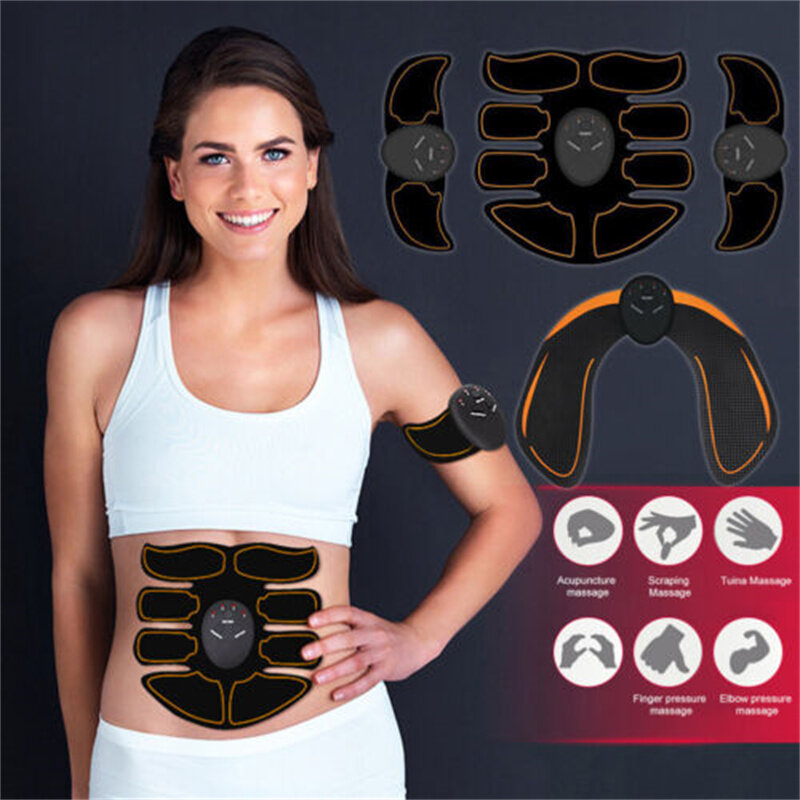 6 Modes Muscle Stimulator EMS Smart Abdominal Training Arm Exercise Belt for Home Gym Office Fitness